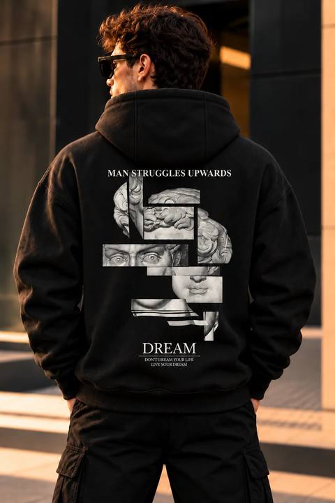 ILEERA® Premium Cotton Dream Sculpture Back Print Hoodie