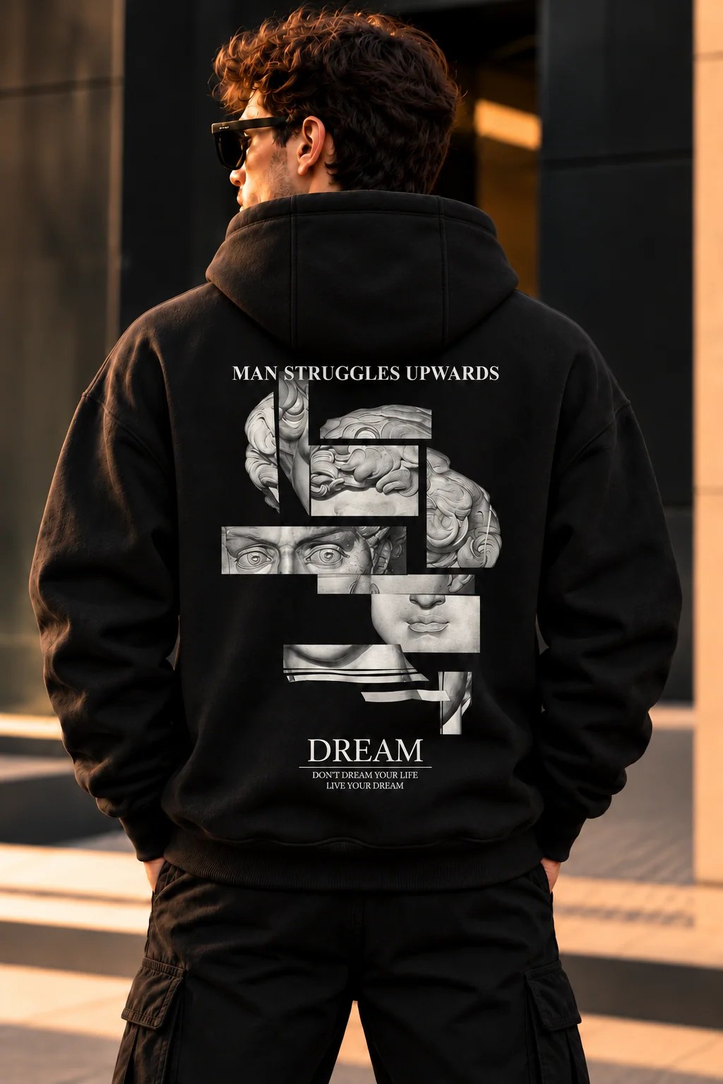 ILEERA® Premium Cotton Dream Sculpture Back Print Hoodie
