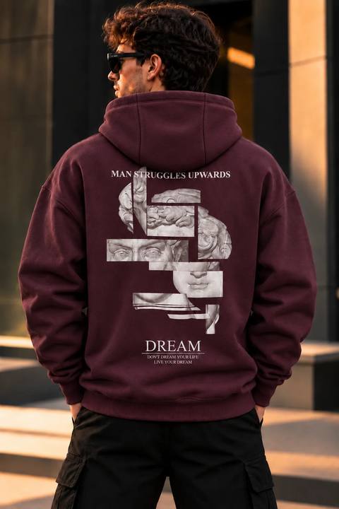 ILEERA® Premium Cotton Dream Sculpture Back Print Hoodie