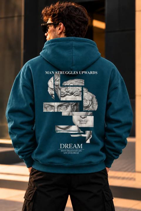 ILEERA® Premium Cotton Dream Sculpture Back Print Hoodie