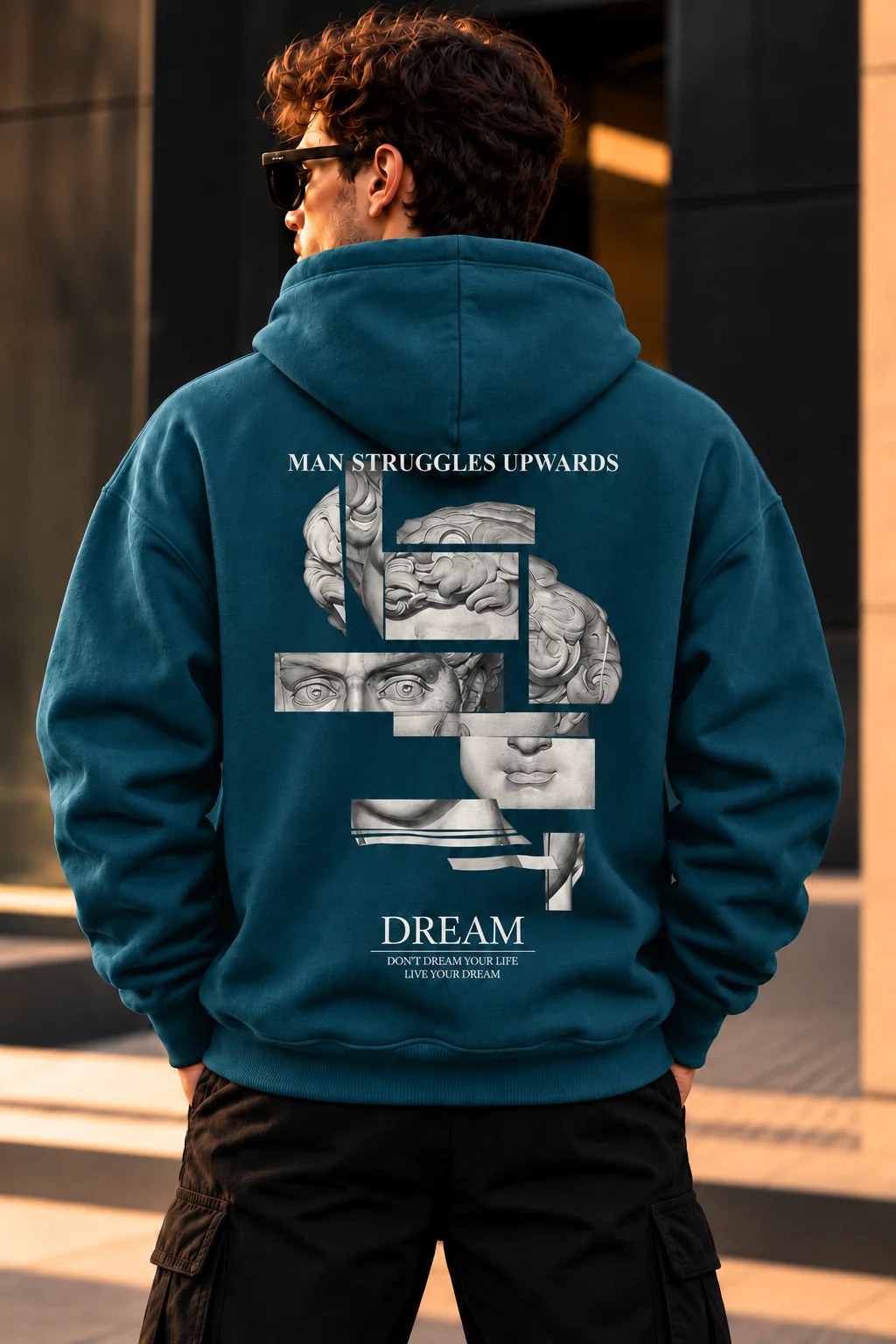 ILEERA® Premium Cotton Dream Sculpture Back Print Hoodie