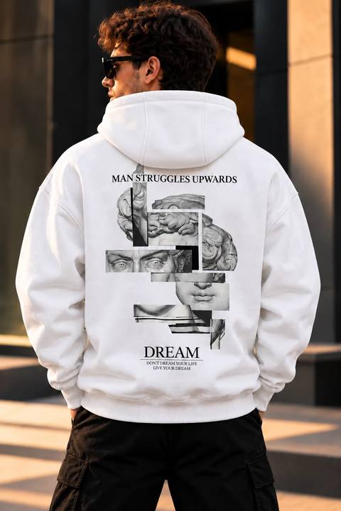 ILEERA® Premium Cotton Dream Sculpture Back Print Hoodie