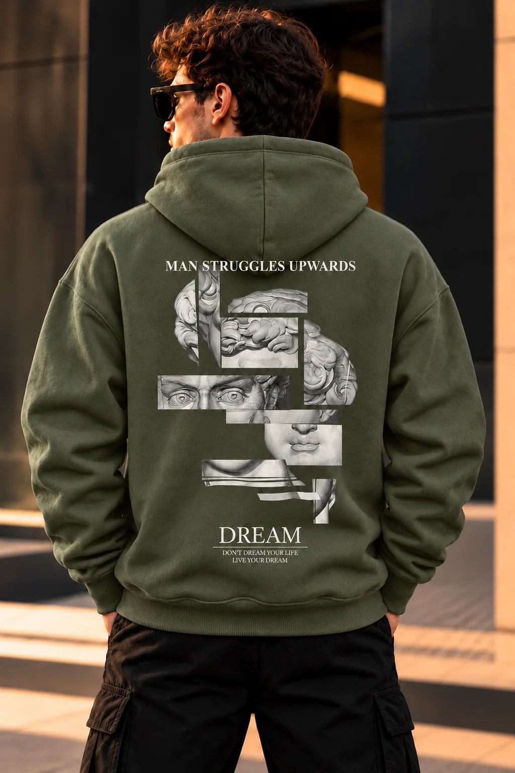 ILEERA® Premium Cotton Dream Sculpture Back Print Hoodie