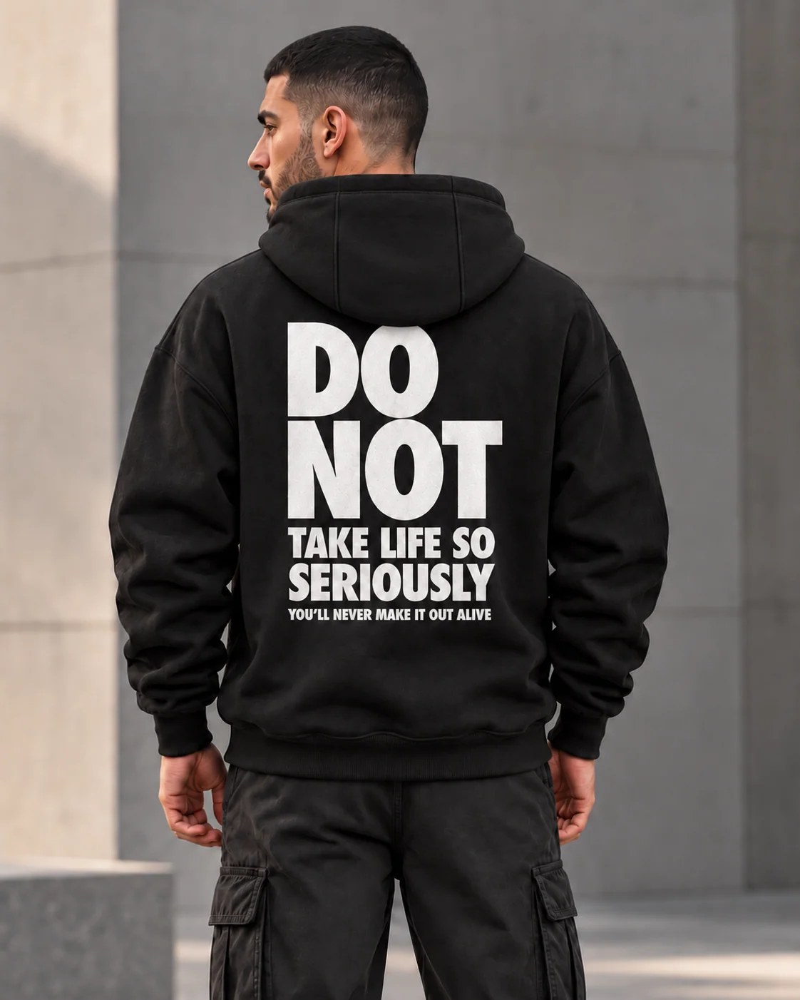 ILEERA® Premium Cotton Do Not Take Life So Seriously Front & Back Print Hoodie