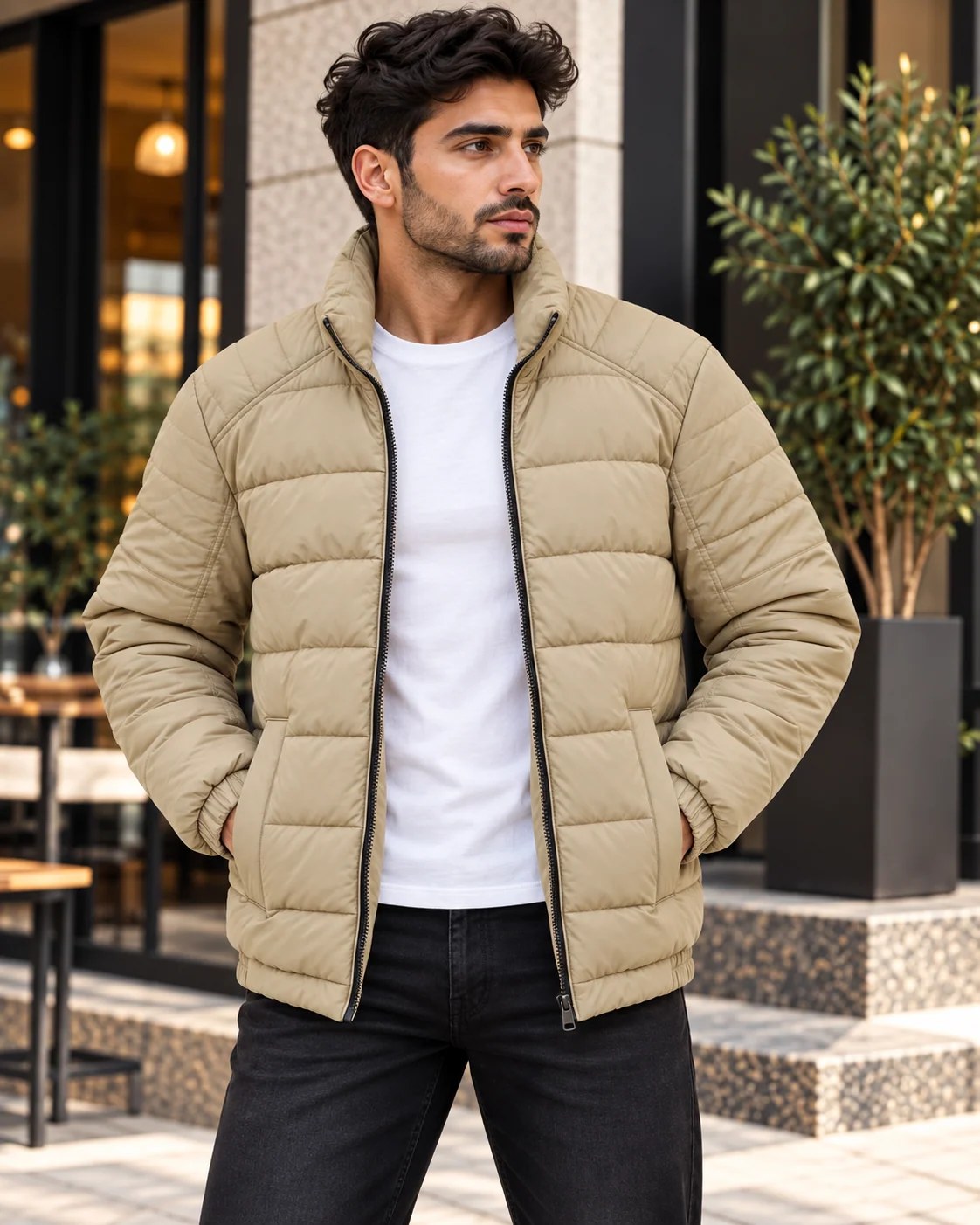 ILEERA® Essential Quilted Stand Collar Puffer Jacket