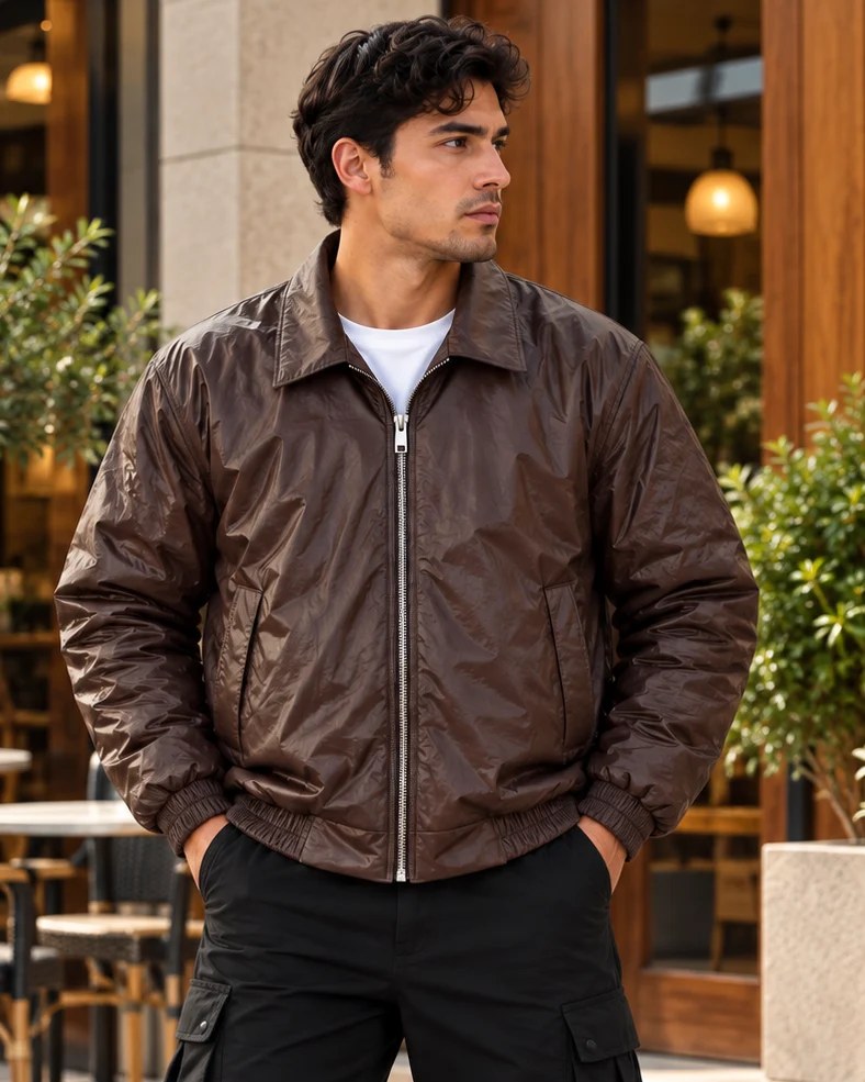 ILEERA® Essential Zip-Up Collared Bomber Jacket