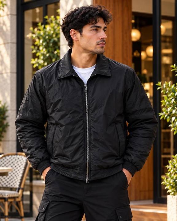 ILEERA® Essential Zip-Up Collared Bomber Jacket