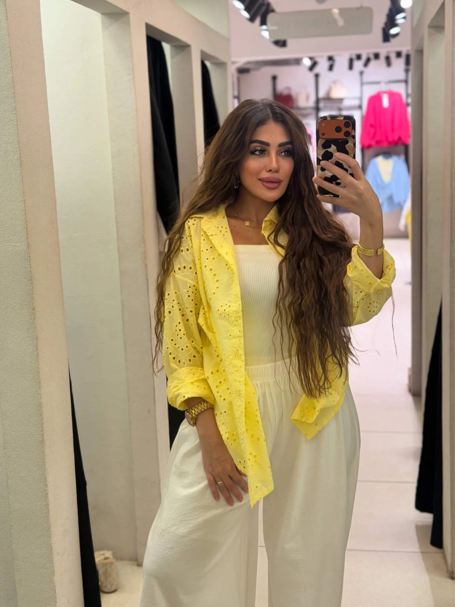 شميز بوبلين بفتحات – فري سايز