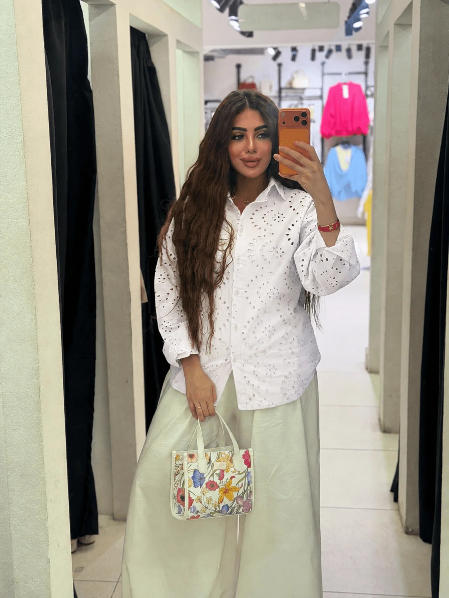 شميز بوبلين بفتحات – فري سايز