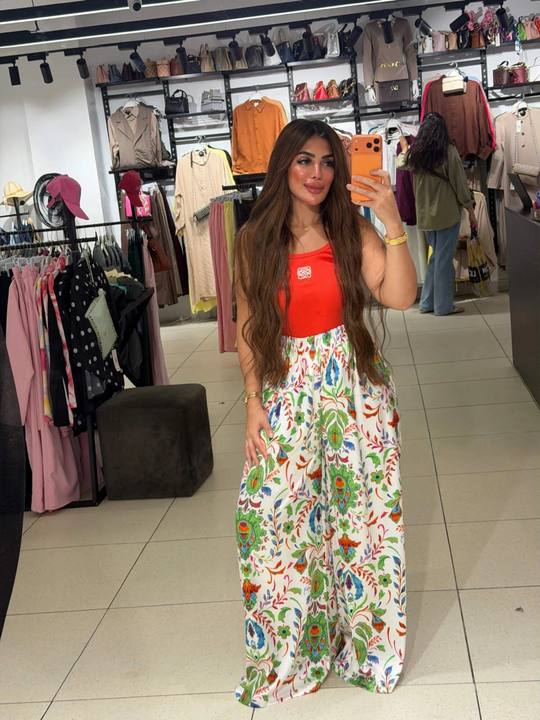 Floral Satin Pants – Free Size
