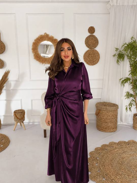 فستان ستان لف فري سايز