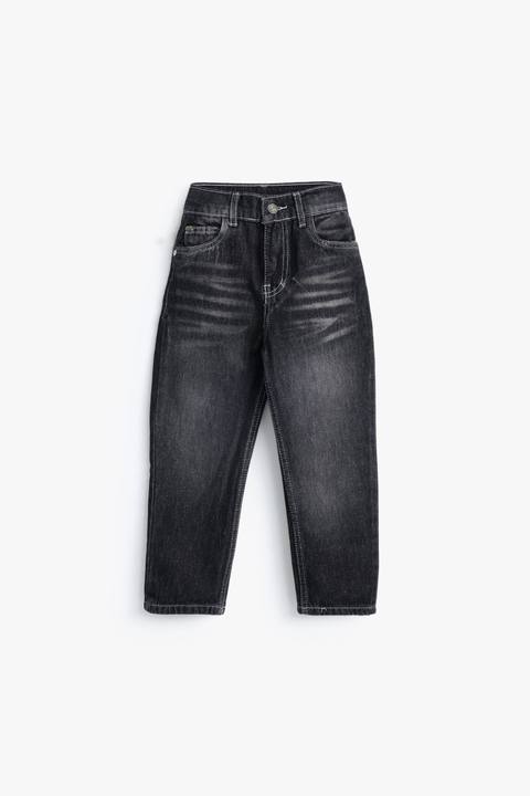 Boys Medium Grey Straight Fit Pant