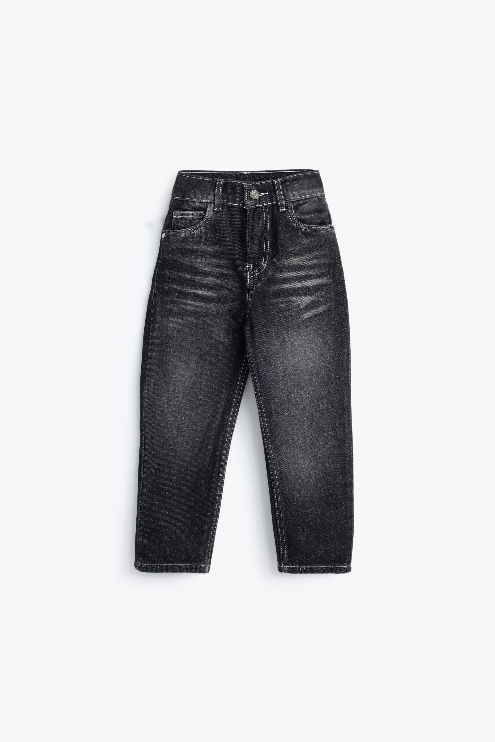 Boys Medium Grey Straight Fit Pant