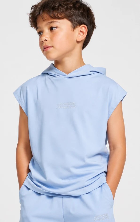 Boys Light Blue Hooded T-Shirt