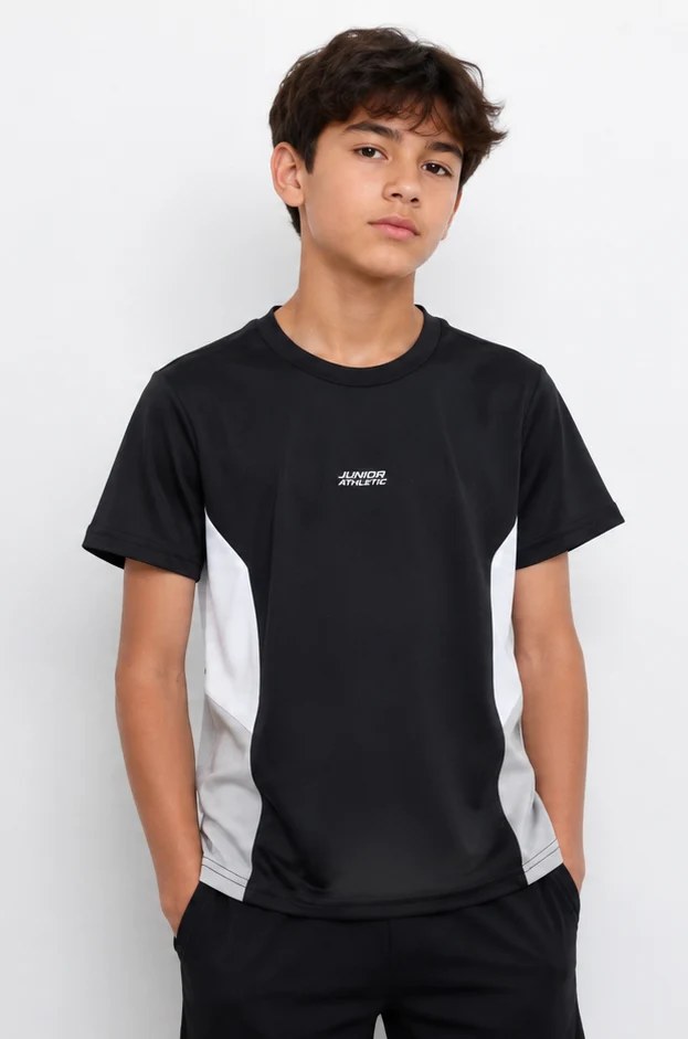 Boys Black Sports T-Shirt
