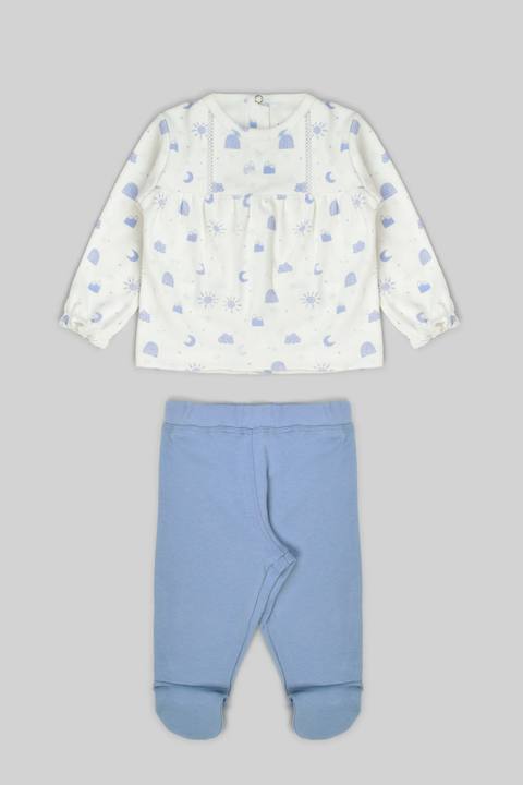 Rouned Printed Pajamas Set