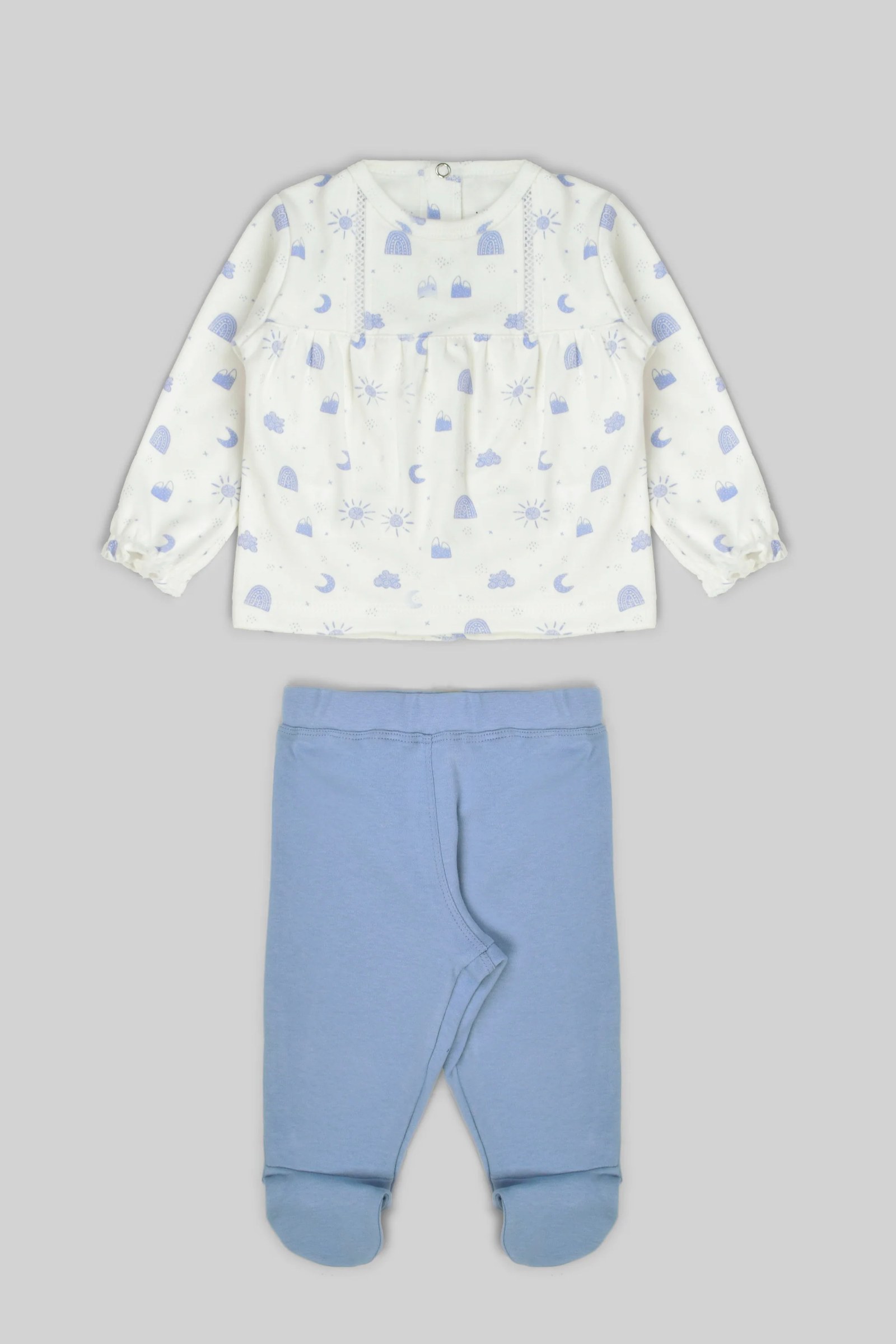 Rouned Printed Pajamas Set