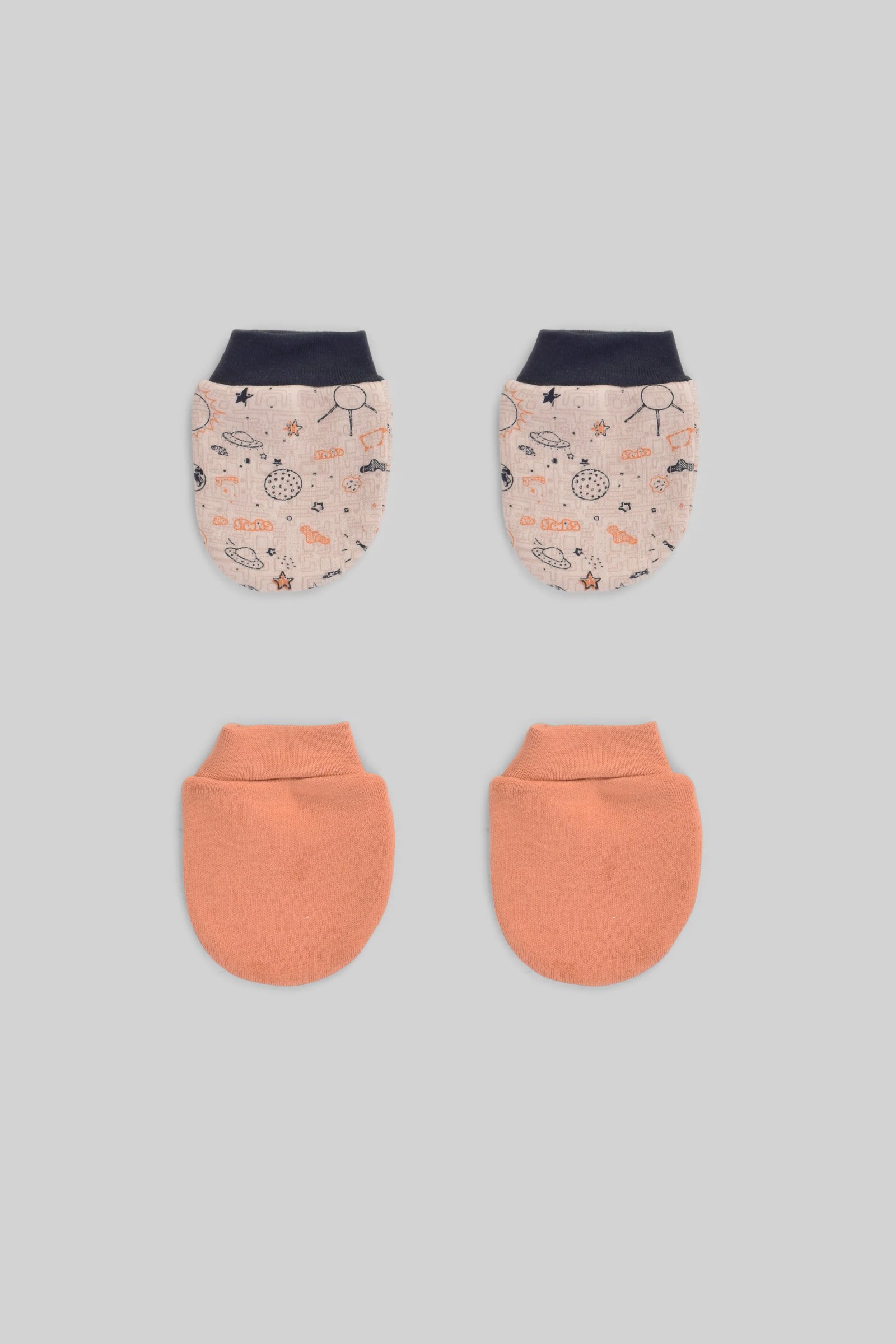 Printed Baby Mittens Pack Of 2