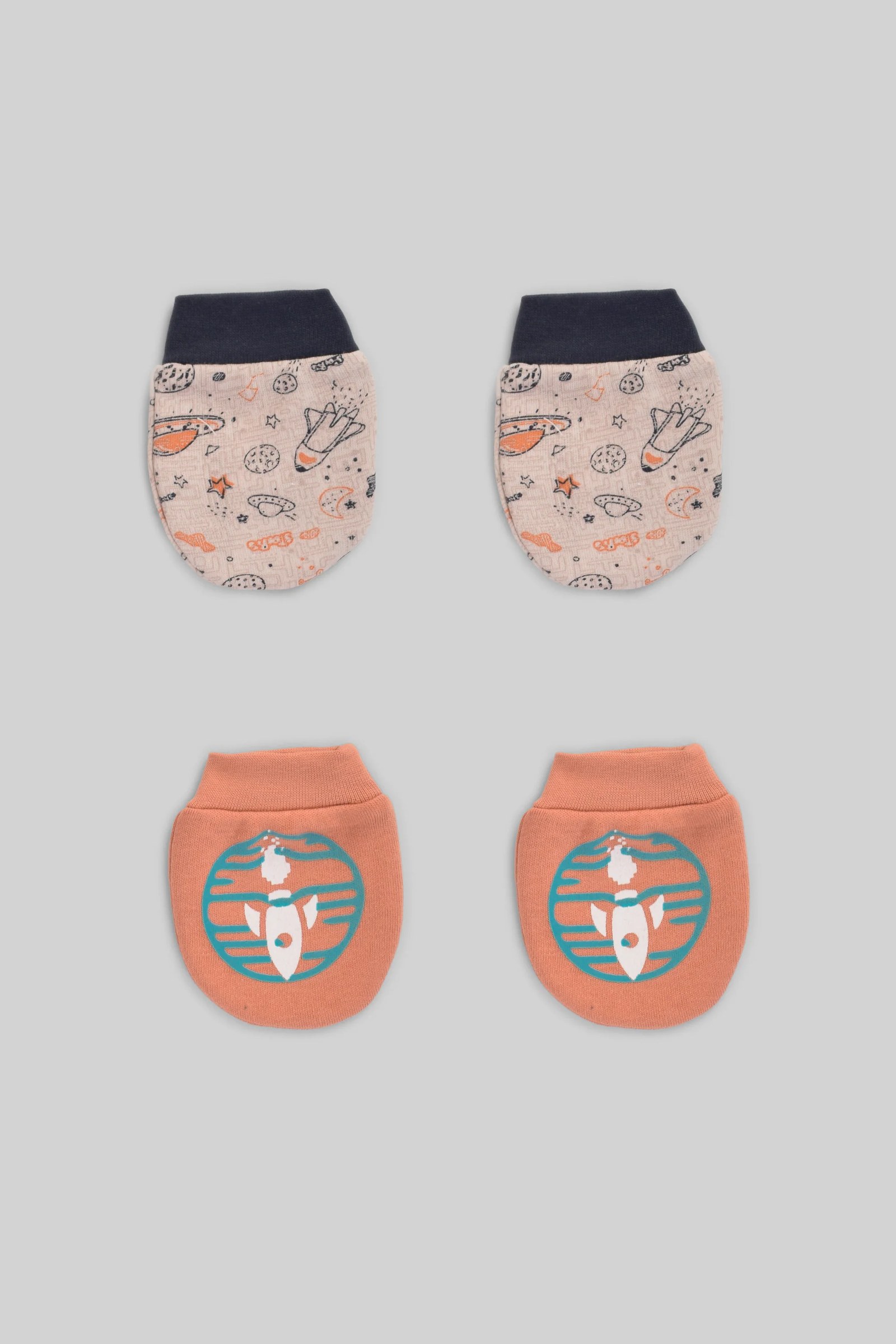 Printed Baby Mittens Pack Of 2