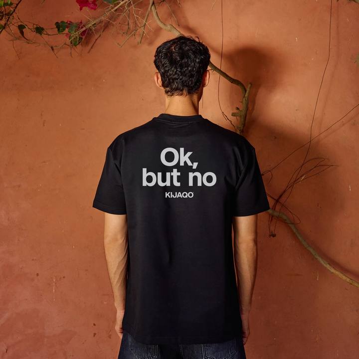 Black "Okay, but no" Oversized T-Shirt