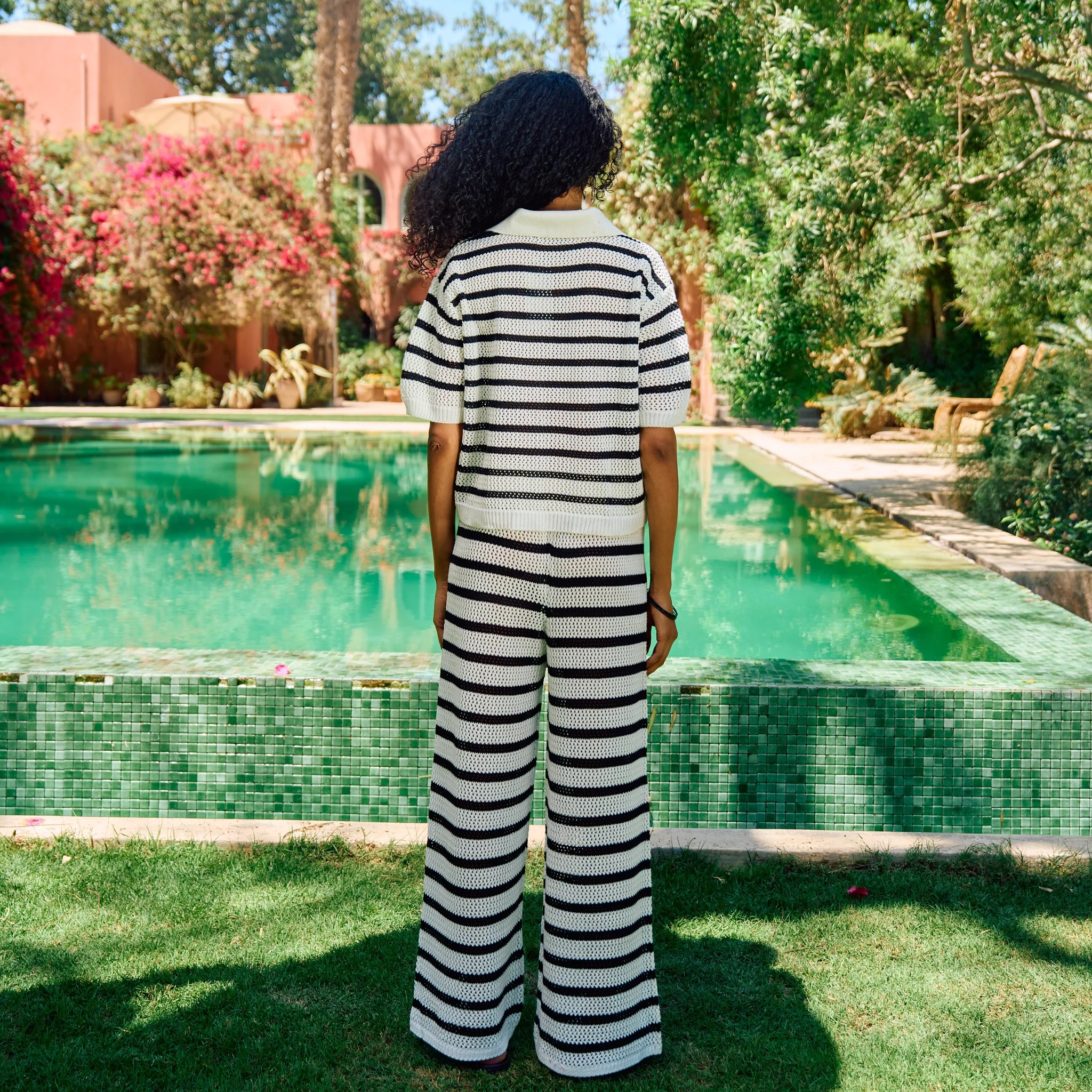 Black Striped Knit Set