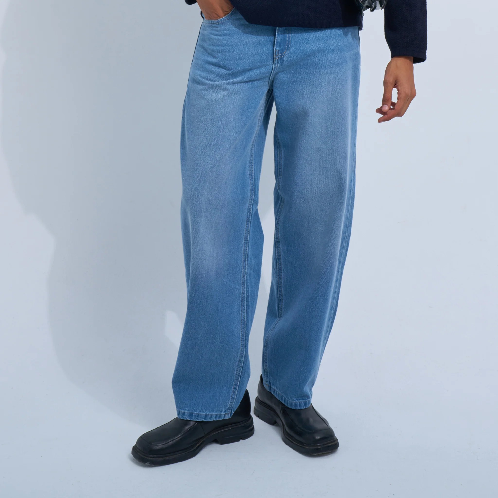 Blue Men's Wide-leg Jeans