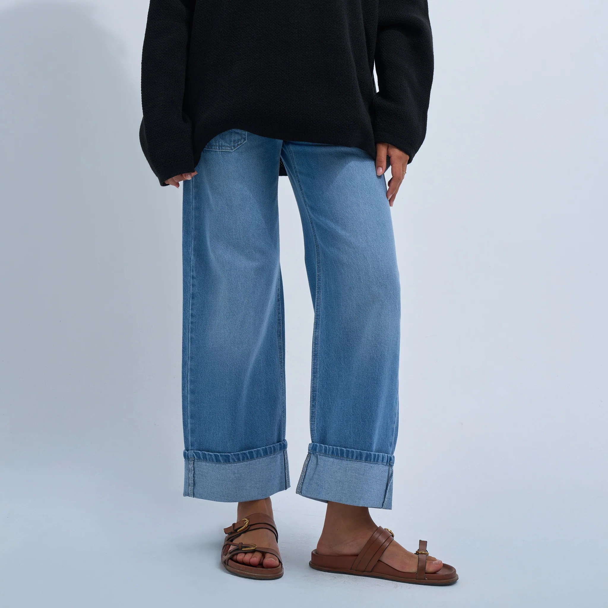 Light Blue Women's Jeans with Pockets