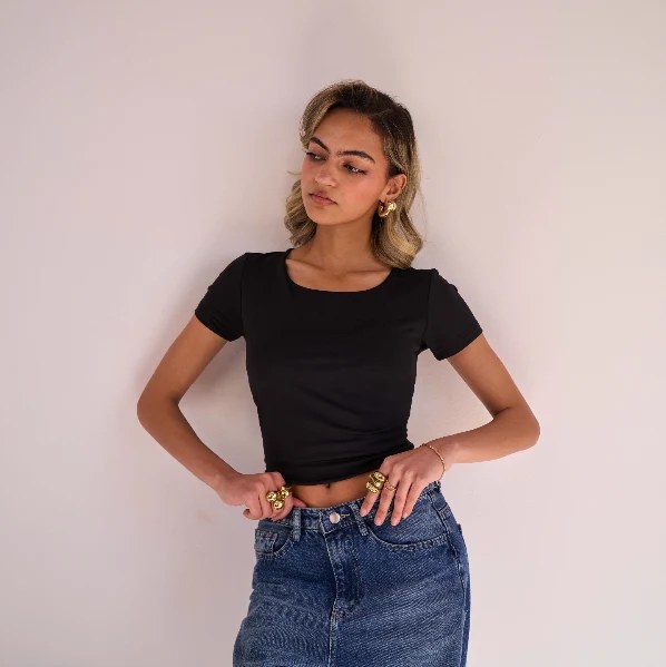 Black Polyester Top