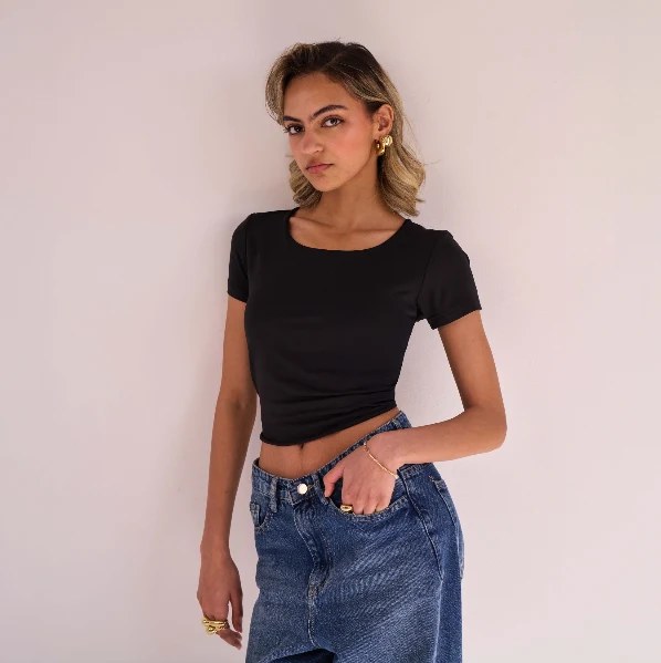 Black Polyester Top