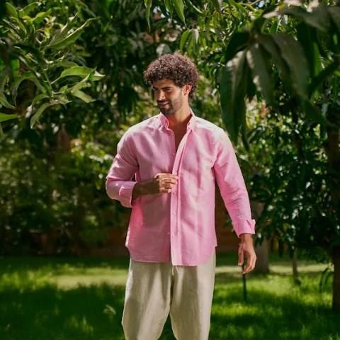 Pink Linen Shirt