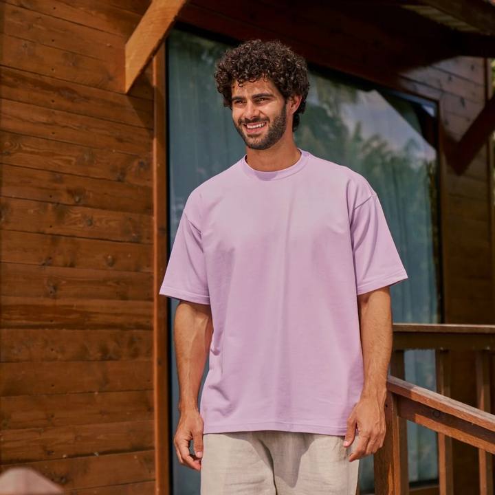 Lavender Plain Oversized T-Shirt
