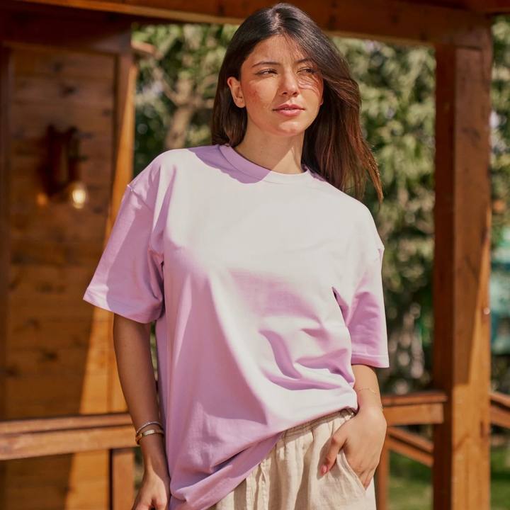 Lavender Plain Oversized T-Shirt
