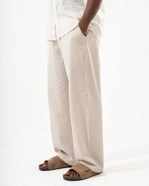 Beige Linen Pants