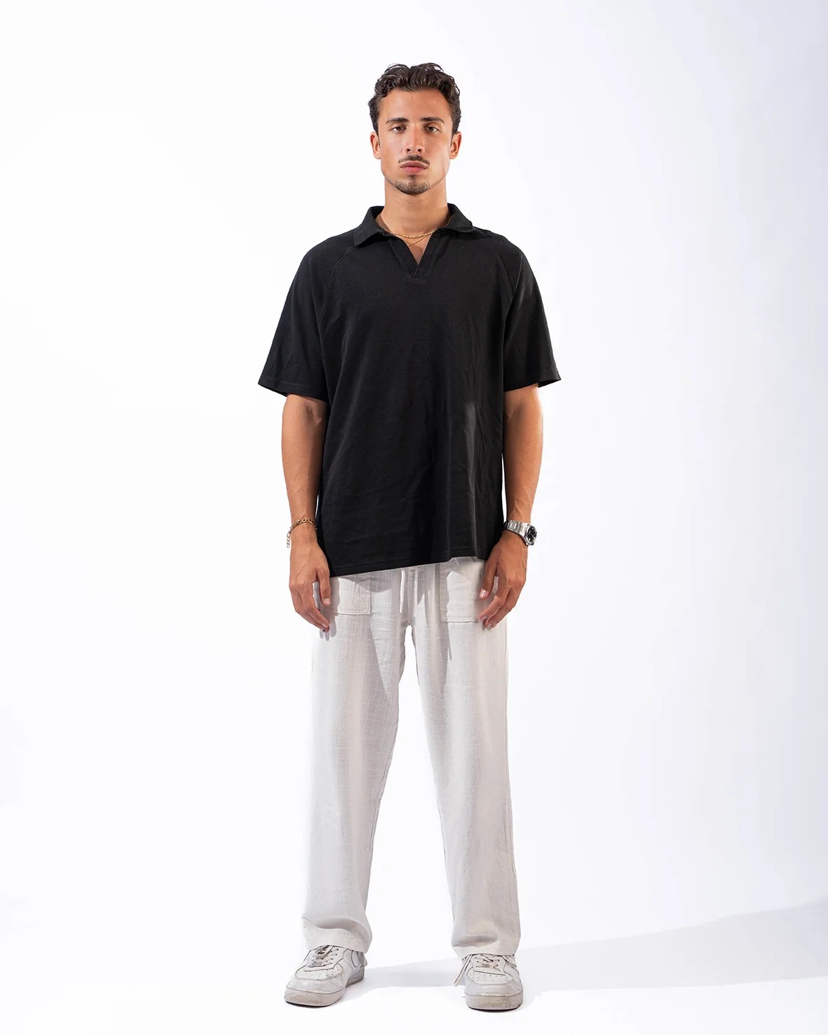 Black T-shirt Polo