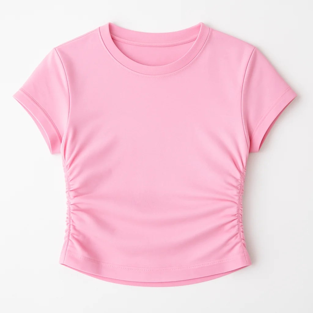 Drape Cropped Tee - Pink