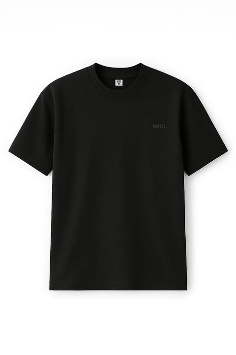 KNTD TEXTURED BASIC T-SHIRT-Black