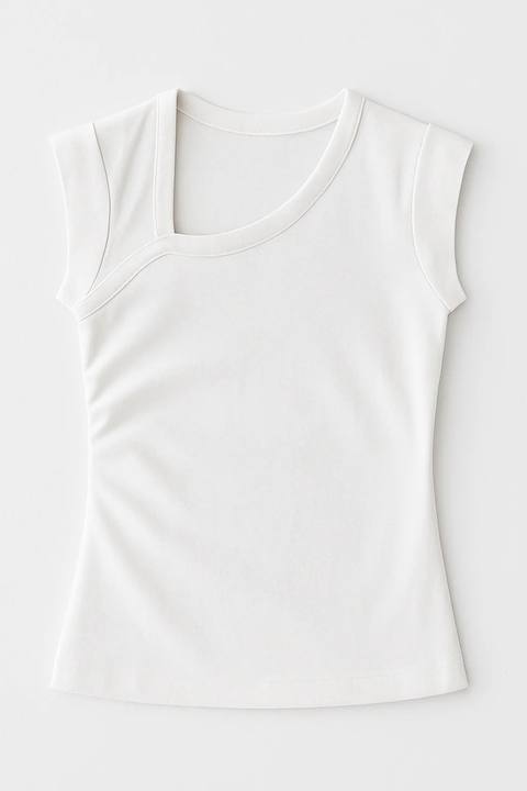 Quarter Sleeve Cropped Shirt - White