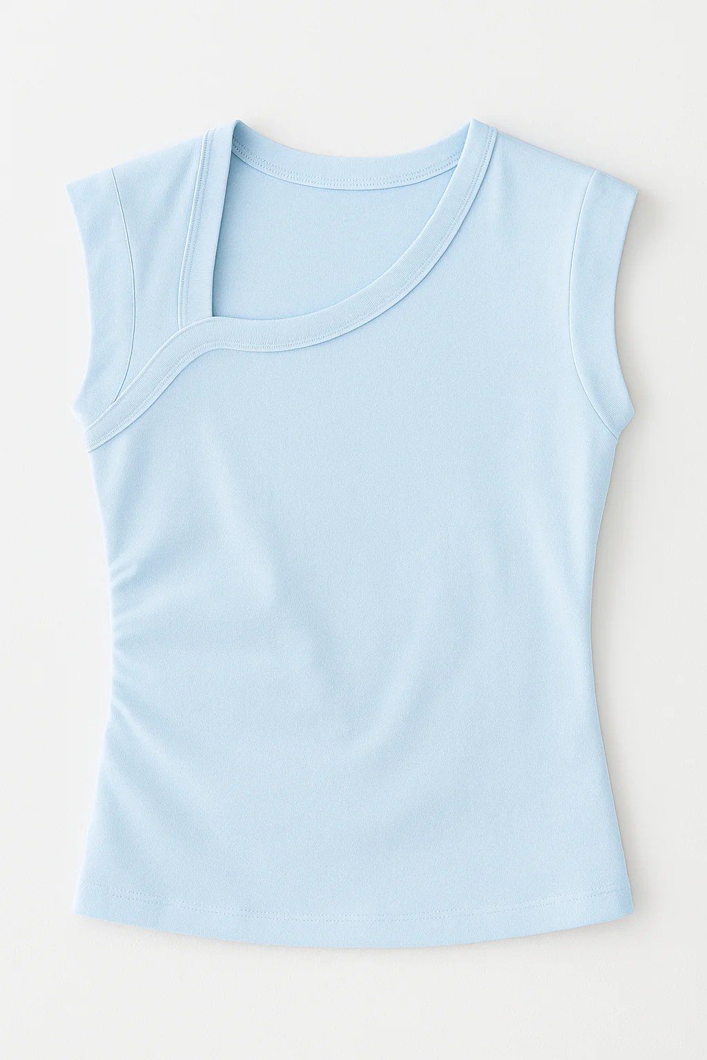 Quarter Sleeve Cropped Shirt - Sky Blue