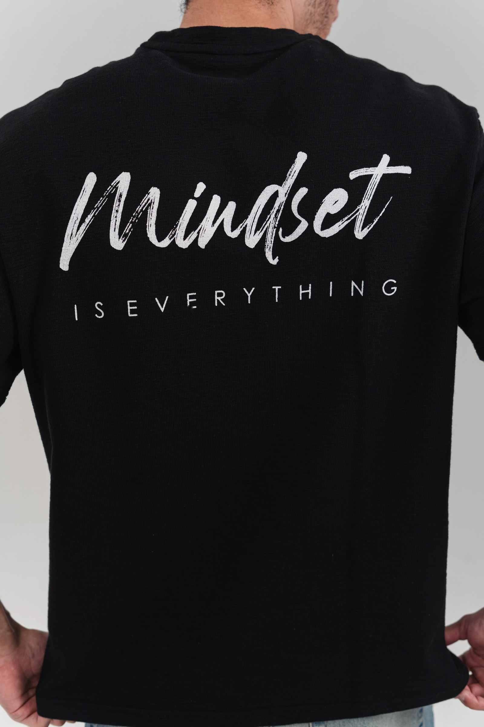 Black Oversized T-Shirt with Back Print