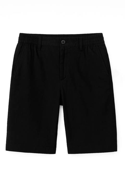 Straight fit Linen Shorts - Black