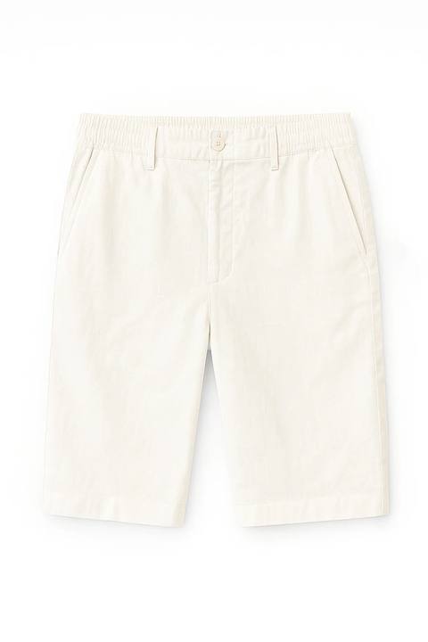 Straight fit Linen Shorts -off White