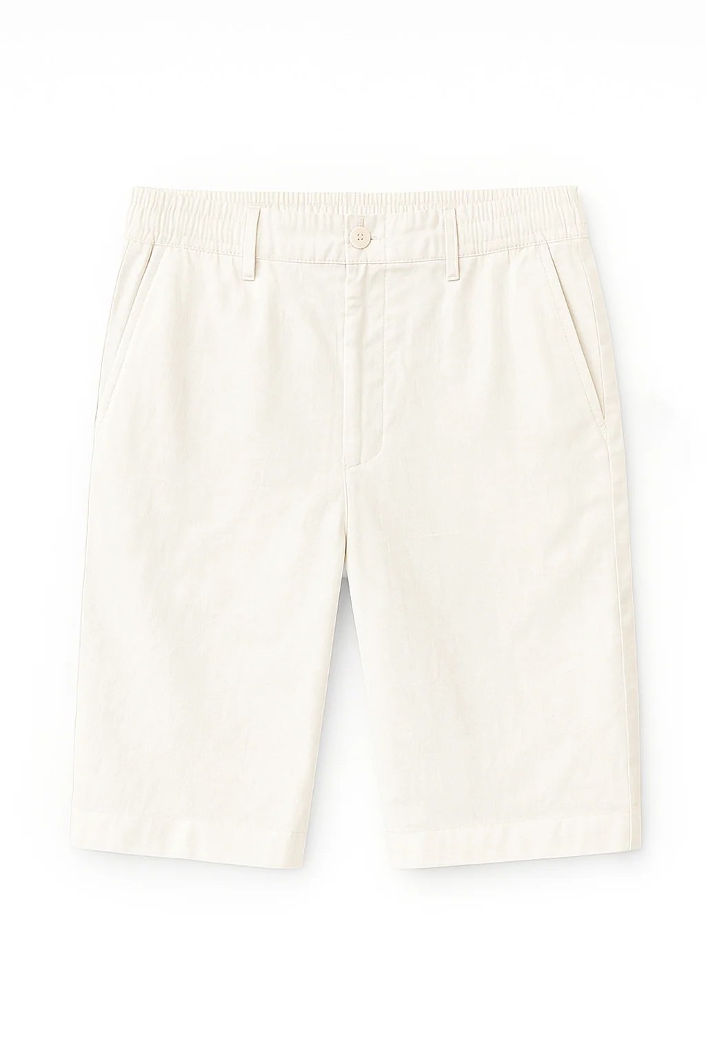 Straight fit Linen Shorts -off White