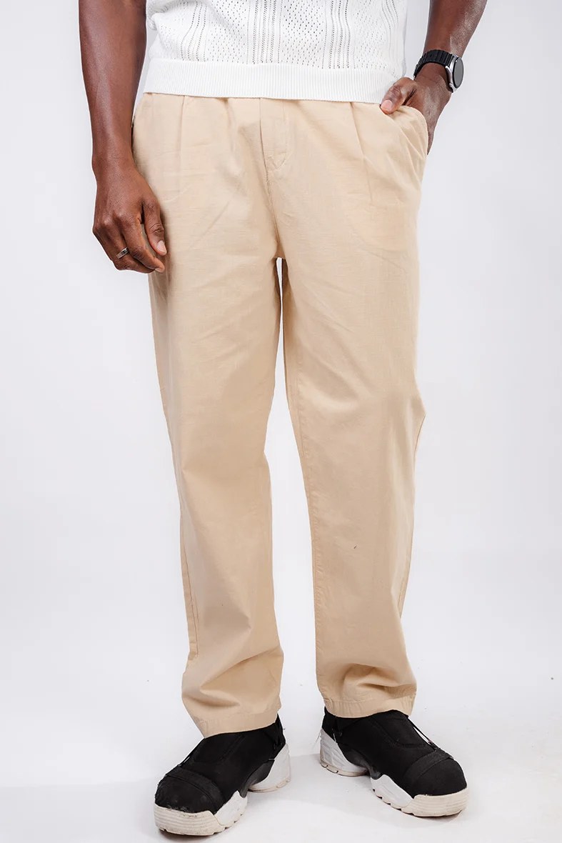 Straight fit Linen Pants - Beige