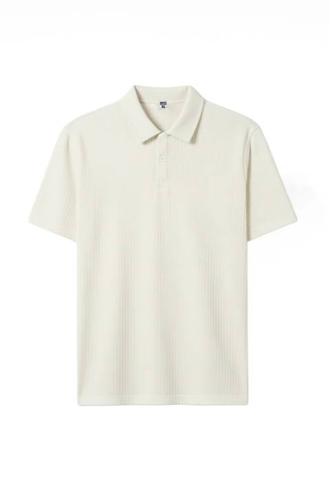 Button Down Off White Polo T-Shirt