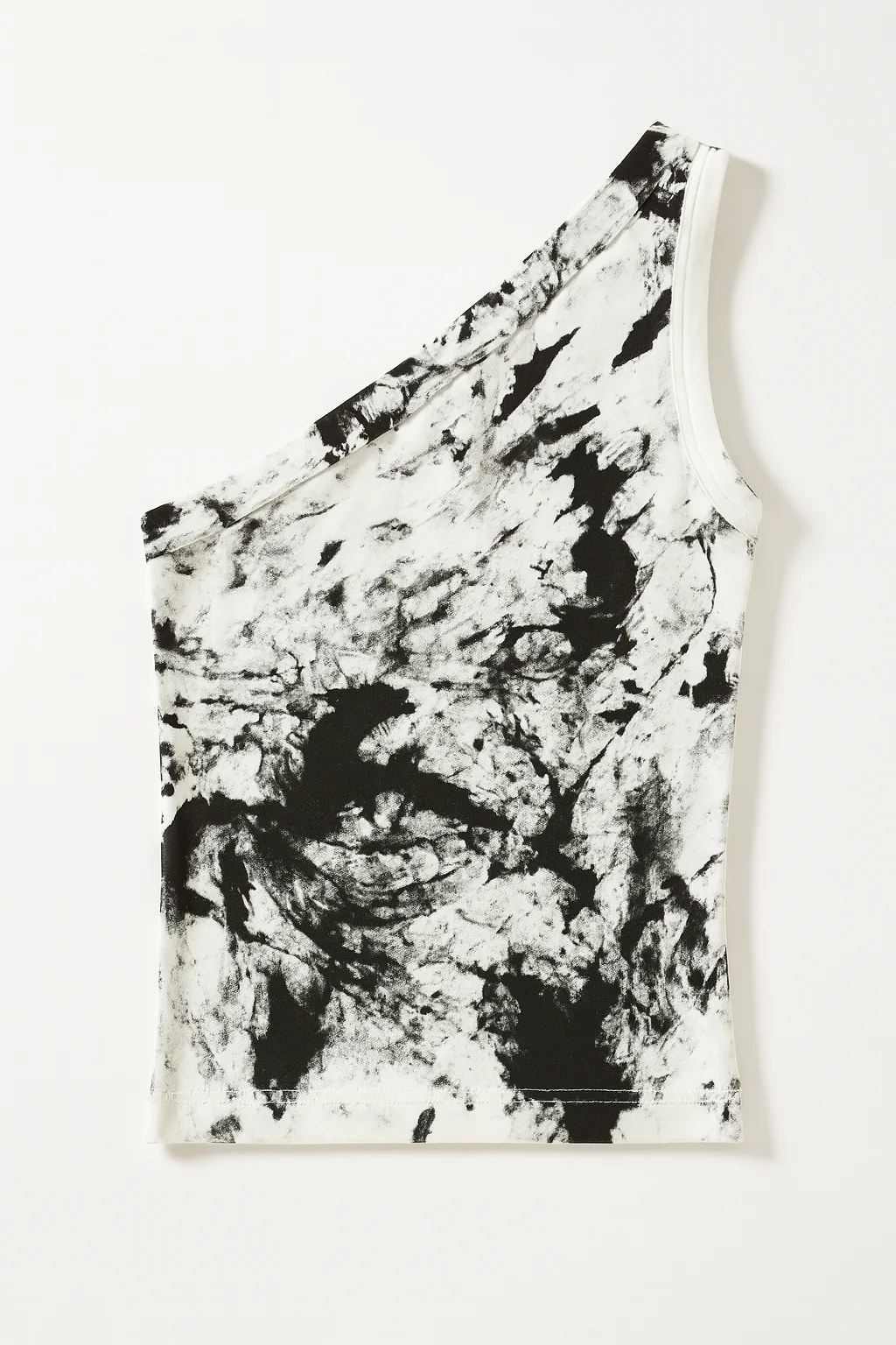 Tie Dye One Shoulder Shirt- Black