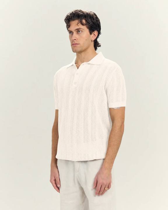 Knit Polo In Off White