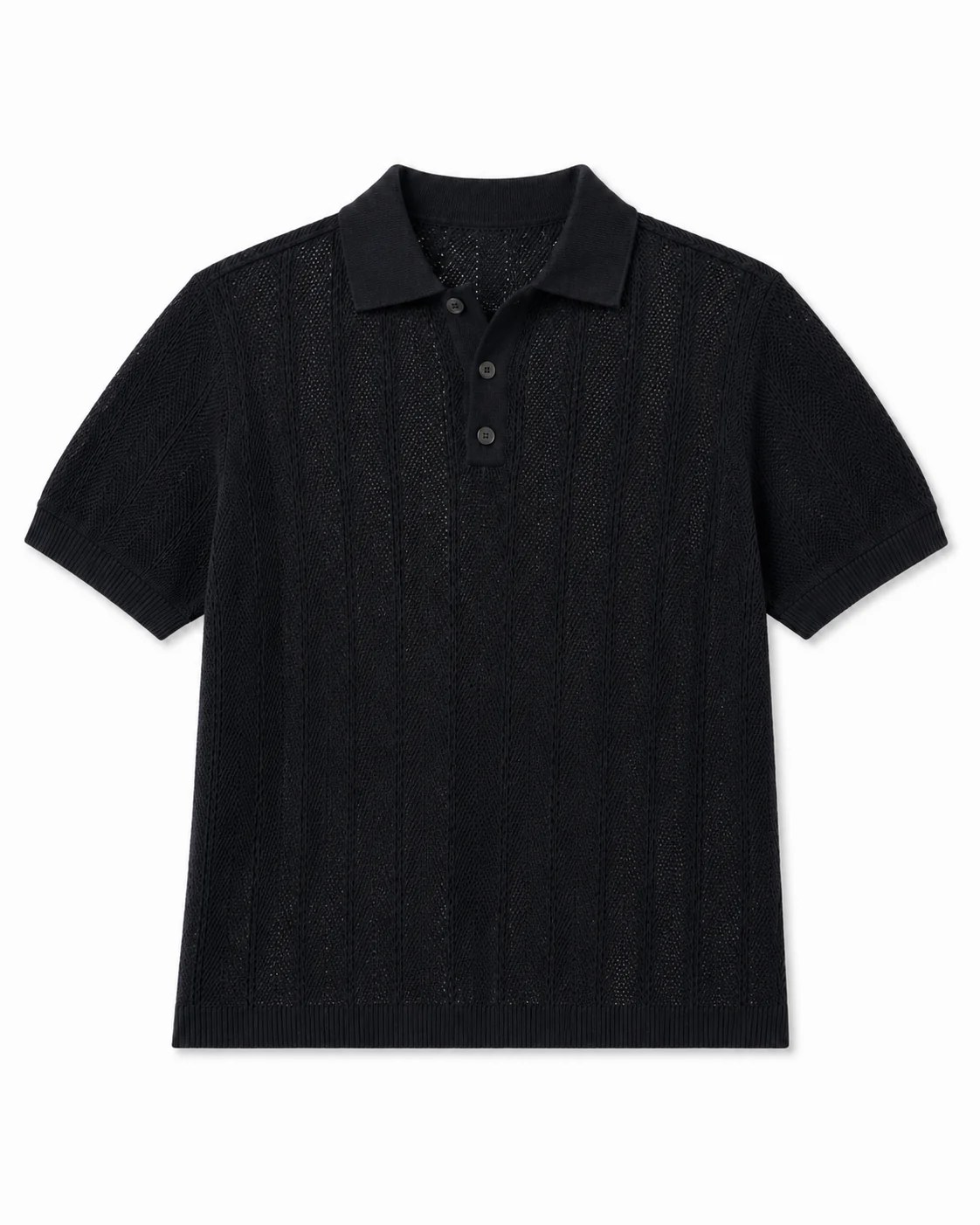 Knit Polo In Black