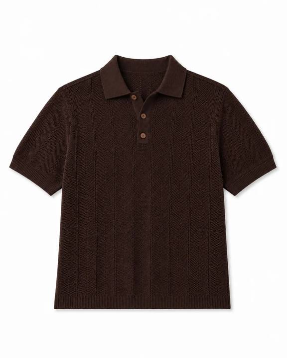 Knit Polo In Brow