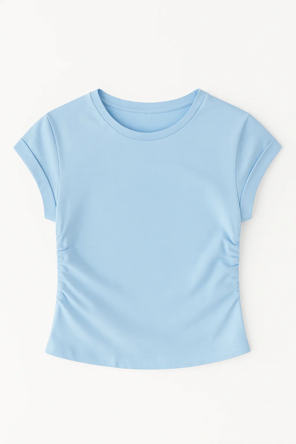 Drape Cropped Tee - Sky Blue
