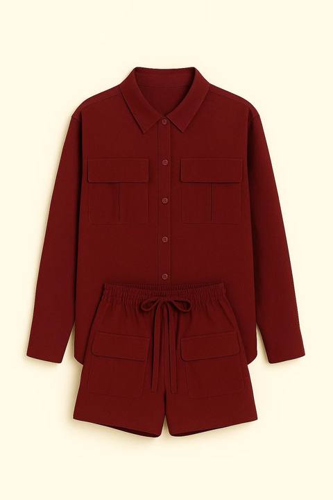 Essentials 2-Piece Burgundy Set